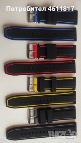 Силиконови каишки 24мм, снимка 5 - Каишки за часовници - 52188479