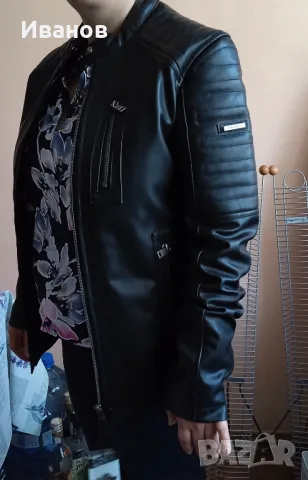 Кожено яке, добра имитация на естествена кожа, размер S, снимка 4 - Якета - 49977113
