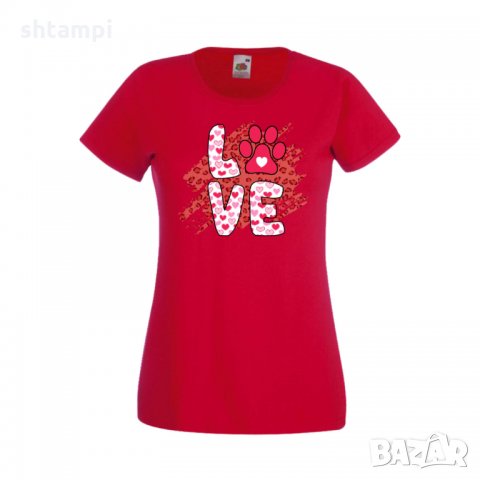Дамска тениска Свети Валентин Dog Love 1, снимка 5 - Тениски - 35646929