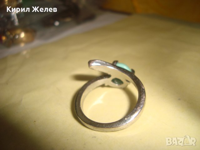 ТЮРКОАЗЕН ПОСРЕБРЕН АРТ ПРЪСТЕН 6750, снимка 7 - Пръстени - 33153958