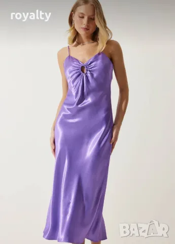 Лилава дамска рокля , снимка 4 - Рокли - 50047163