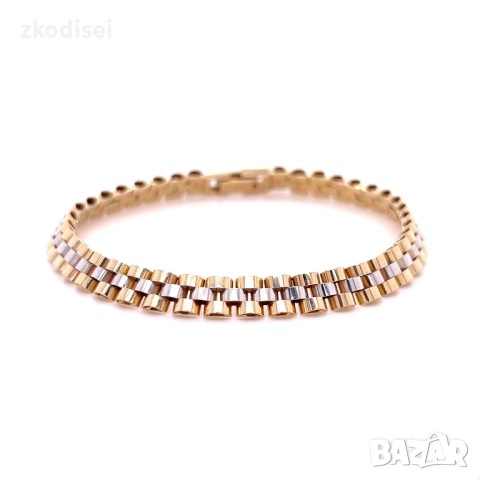 Златна мъжка гривна Rolex 10,44гр. 20,0см. 14кр. проба:585 модел:36298-6, снимка 2 - Гривни - 52981576