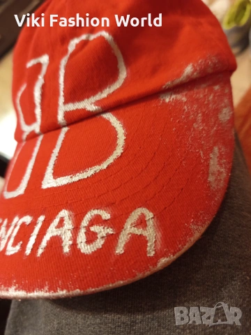 Balenciaga Шапка с Козирка , маркова шака червена, снимка 3 - Шапки - 53183402