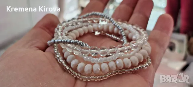 Сетове от по 5 гривни от стъкло и чешки мънсита. Бижута Луди гъби. Ръчна изработка., снимка 1