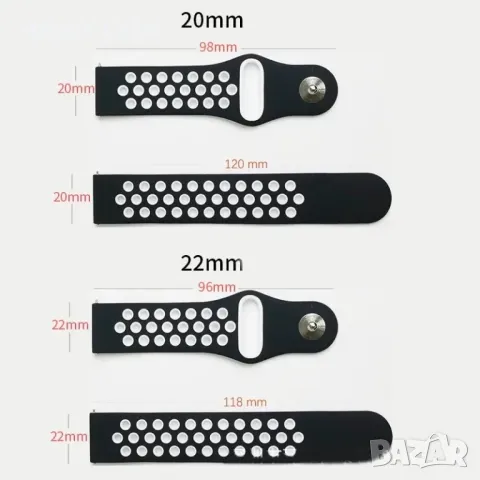 AERO SPORT Каишка за смарт часовник Huawei Watch/Samsung/Apple/Xiaomi/Garmin/Amazfit/Casio/Honor, снимка 11 - Каишки за часовници - 47900050