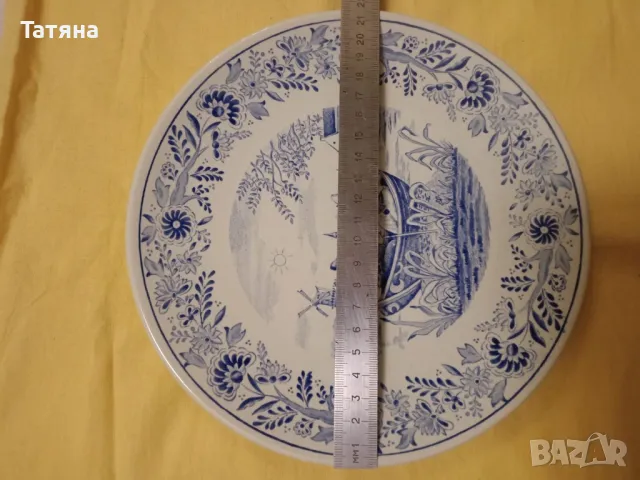 Чиния Делфт Delft, 21,5см оригинална, снимка 2 - Антикварни и старинни предмети - 49987932