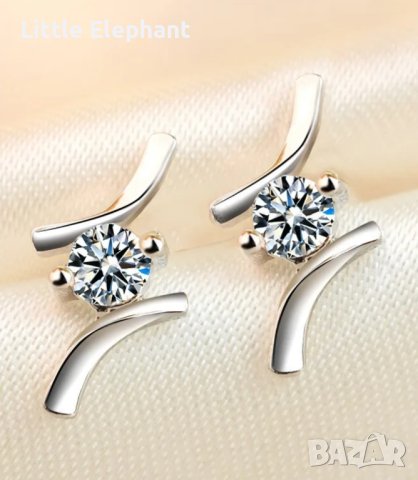 Сребърни обеци колекция"Bride"с цирконий/нови