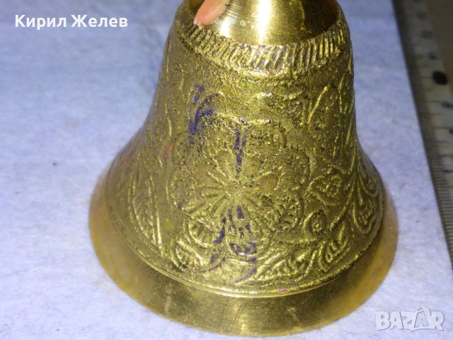 СТАР ФЛОРАЛНО ОРНАМЕНТИРАН БРОНЗОВ СВЕЩНИК - КАМБАНКА За ДЕКОРАЦИЯ КОЛЕКЦИЯ 42689, снимка 7 - Декорация за дома - 43980872