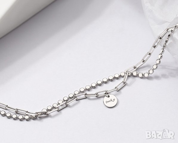 Тотална разпродажба - 50% Сребърна гривна /LUCKY/, снимка 2 - Гривни - 33157009