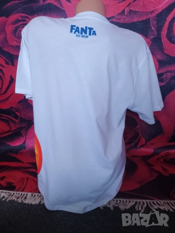 Нова Бяла тениска Fanta с щампа портокал Л, снимка 2 - Тениски - 50684919