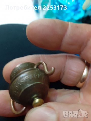 Месингова миниатюра от Дания с печат, снимка 3 - Декорация за дома - 38407351