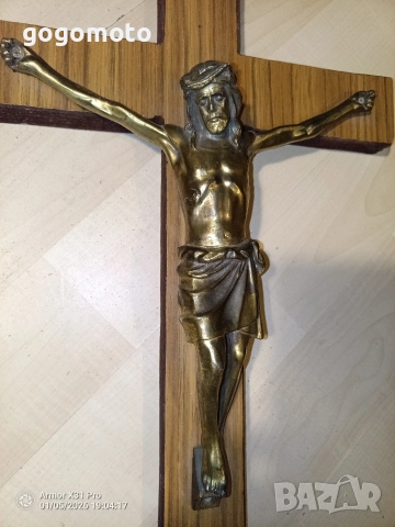 Стар кръст разпятие Христово,голям,тежък кръст от божи гроб,донесен преди 50,Исус Христос, снимка 9 - Антикварни и старинни предмети - 35564520