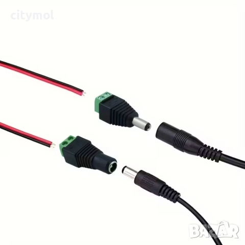 2 броя конектори мъжки и женски, 5.5 мм x 2.1 мм, за камери и др., снимка 4 - Други - 51830286