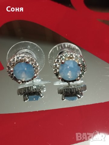 Обеци, обици с лунен камък и цирконий