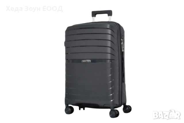 Куфар Полипропилен Среден размер 65х42х26см Черен/Сив/Розов, снимка 1