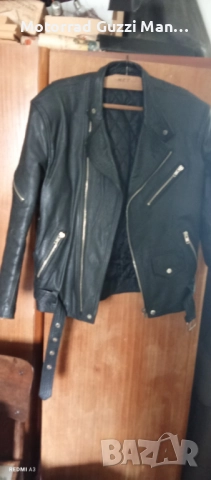 Мъжко Рокерско Кожено Яке,естествена кожа,шито по поръчка. Почти ново 