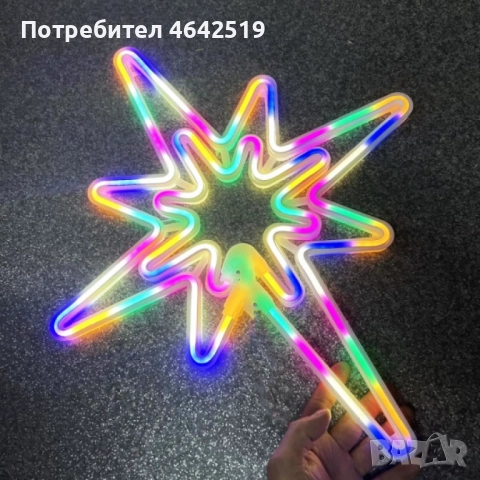 Светеща коледна LED звезда, водоустойчива,52 см, снимка 7 - Декорация за дома - 52310356