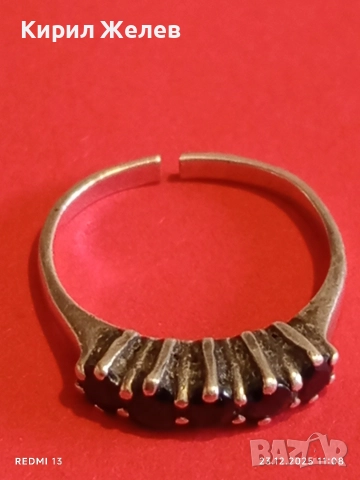 Елегантен нежен сребърен пръстен с ювелирно инкрустирани ЧЕРЕН ТУРМАЛИН ювелирна изработка 41136, снимка 8 - Пръстени - 52882402