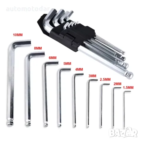 Комплект шестограми дълги 9бр.