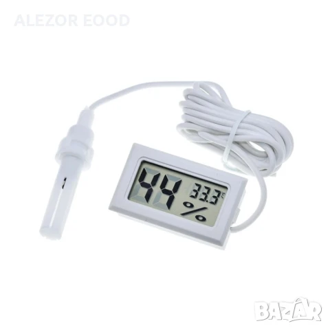 Влагомер с термометър със сонда 2в1 , Бял, 4379