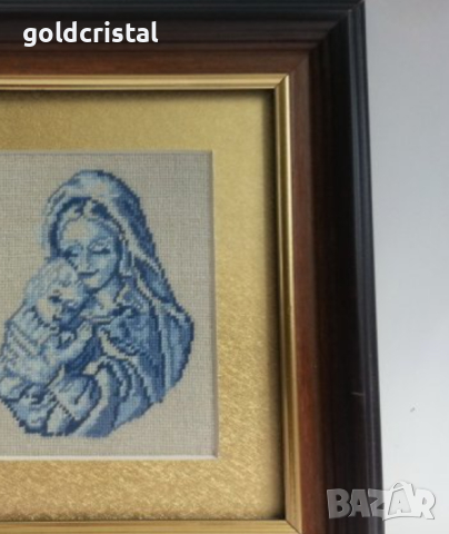 гоблен богородица с младенеца 1/1, снимка 3 - Гоблени - 11511592