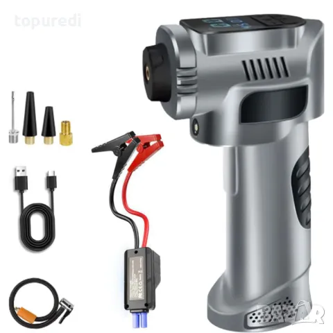 4В1 ПРЕНОСИМ КОМПРЕСОР С JUMP STARTER, ДИСПЛЕЙ