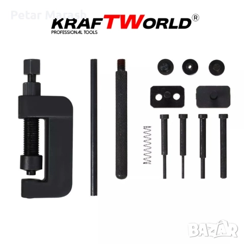 Комплект за разглобяване и занитване на вериги KraftWorld – универсален, #35–#630, снимка 6 - Други инструменти - 51452258