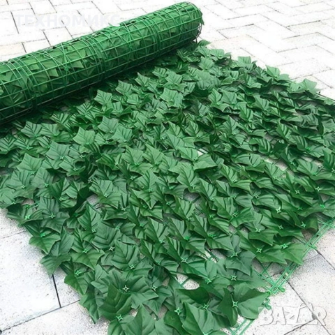 Ограда от зелени листа - панел за уединение с реалистичен вид 3 x 0,5м, снимка 7 - Други - 53603762