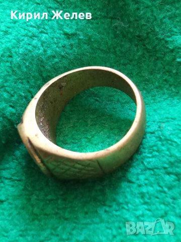 Пръстен с ЕМБЛЕМАНА на МЕРЦЕДЕС стар бронзов ПОЗЛАТА РЪЧНА ИЗРАБОТКА 2279, снимка 4 - Антикварни и старинни предмети - 33369573