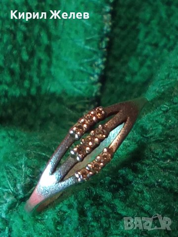 СТАРИНЕН СКЪПОЦЕНЕН с ЦИРКОНИ СРЕБЪРЕН ПРЪСТЕН с ТРИ ПЕЧАТА на МАЙСТОРА и за ПРОБАТА СРЕБРО 40065, снимка 2 - Антикварни и старинни предмети - 42474205