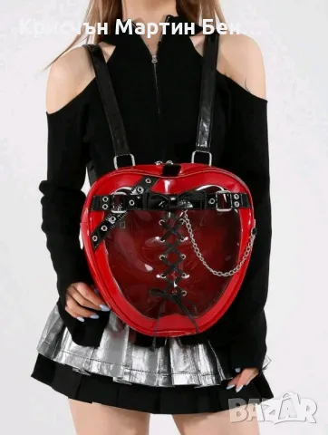 Дамска кожена чанта в форма няколко ябълка 