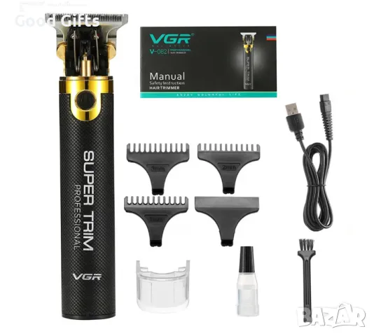 Професионална машинка за подстригване VGR V-082 – SUPER TRIM, 1500mAh, 0 mm рязане, снимка 3 - Машинки за подстригване - 50388382