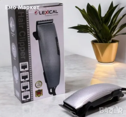 Машинка за подстригване Lexical LHC-5611, 12W, 4 различни гребена, Сив/Син, снимка 5 - Машинки за подстригване - 49393853