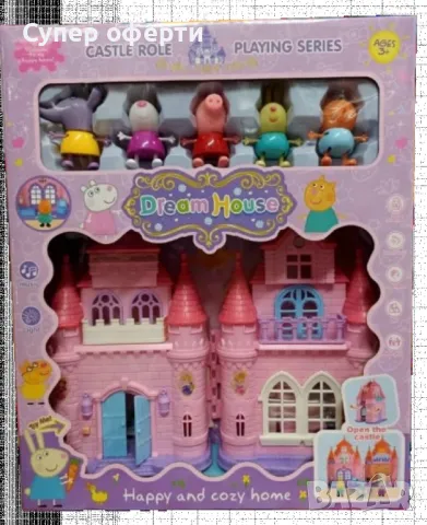 Комплект розов замък със светлини и музика Dream House Happy Cozy, снимка 4 - Музикални играчки - 48380289