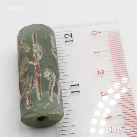 РЕПЛИКА НЕФРИТ??? ДРЕВЕН БЛИЗКОИЗТОЧЕН ПЕЧАТ АМУЛЕТ ПЕЧАТ ГЕМА, снимка 8 - Антикварни и старинни предмети - 38795317