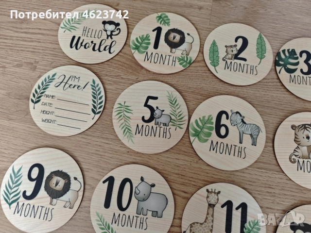 Дървена поставка за снимки на бебето