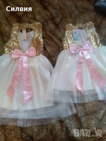 Рокля със паиети и розова панделка за 1г,2-3г, снимка 6 - Детски рокли и поли - 28036926