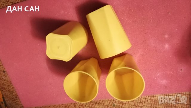 4 водни чаши Пластхим Тервел 1972, снимка 1