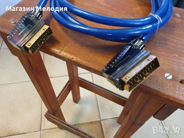 НОВ! Висококачествен скарт кабел с позлатени конектори SCART-SCART 2,5m, снимка 2 - Друга електроника - 38238377