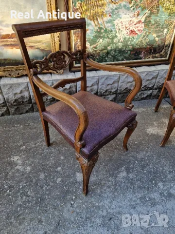 Чифт страхотни антикварни столове кресла в стил Луй 15, снимка 3 - Антикварни и старинни предмети - 47331744