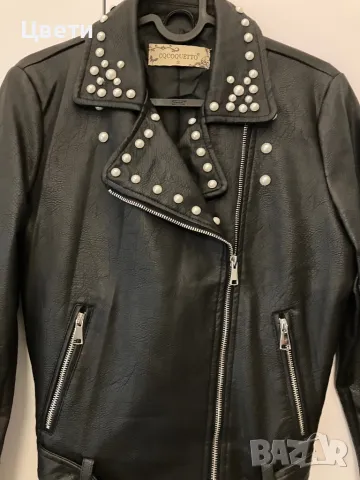 Черно еко кожа яке