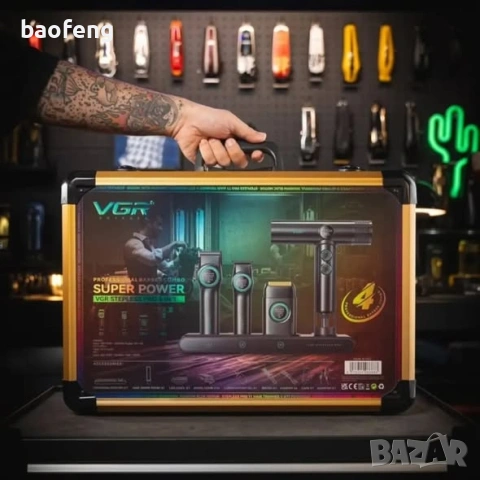 Нов 32 части VGR Stepless 4 в 1 за барбер / фризьори Професионален комплект машинки за подстригване , снимка 15 - Фризьорски принадлежности - 53525098