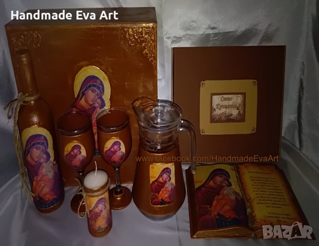 Икона на Св. Богородица- ръчно изработена книга икона, с личен поздрав, снимка 5 - Подаръци за имен ден - 50877196