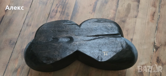 Винтидж авторска дърворезба, подписана– Масивни бомбета., снимка 6 - Антикварни и старинни предмети - 52099786