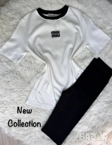 дамски комплекти тениска miu miu къс клин рипс 