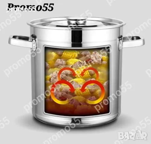 Голям казан 160л с две дръжки и капак неръждавейка, снимка 3 - Друго търговско оборудване - 49473736