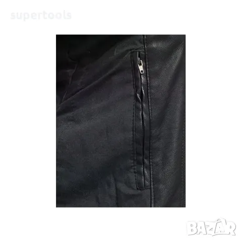 Мъжко черно кожено пилотско бомбър NATURE 4788, снимка 5 - Якета - 47276487