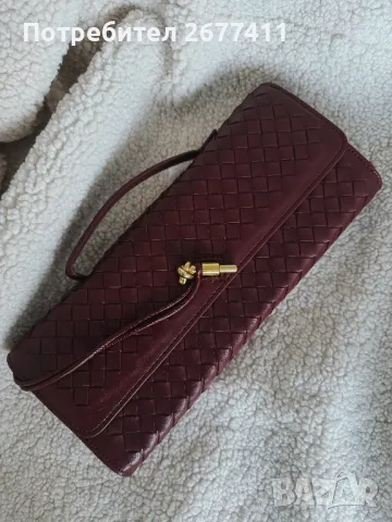Чанта клъч bottega Veneta бордо, снимка 1