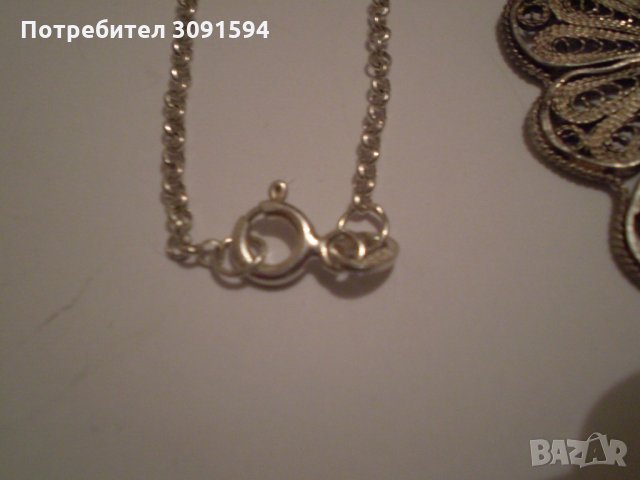  стар сребърен медальон - филигран със нов синджир, снимка 17 - Антикварни и старинни предмети - 35298350