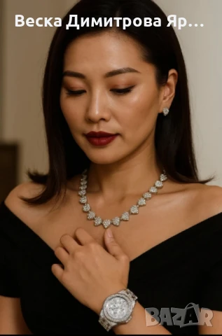 Луксозен комплек бижута, часовник , гривна и колие, снимка 10 - Бижутерийни комплекти - 51152821